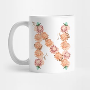 Letter N Floral Mug